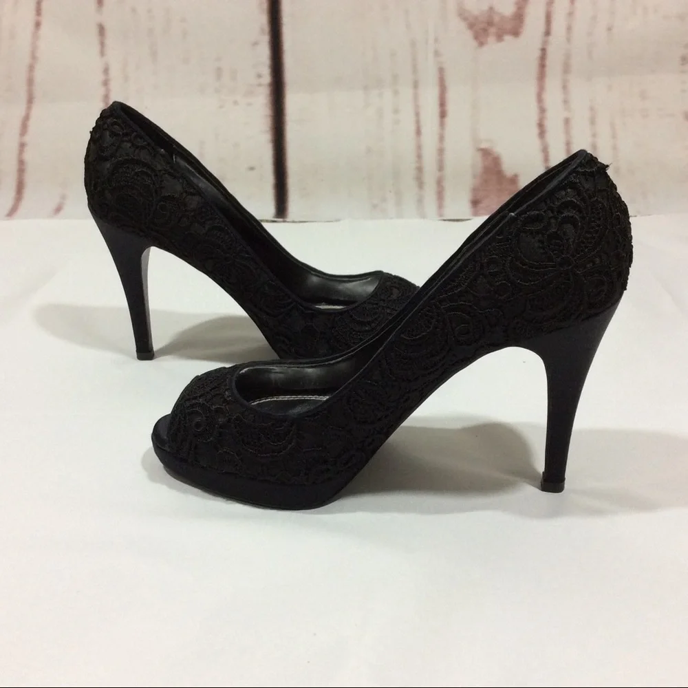 White House Black Market Black High Heel Shoes‎ Evening Cocktail Party Wedding